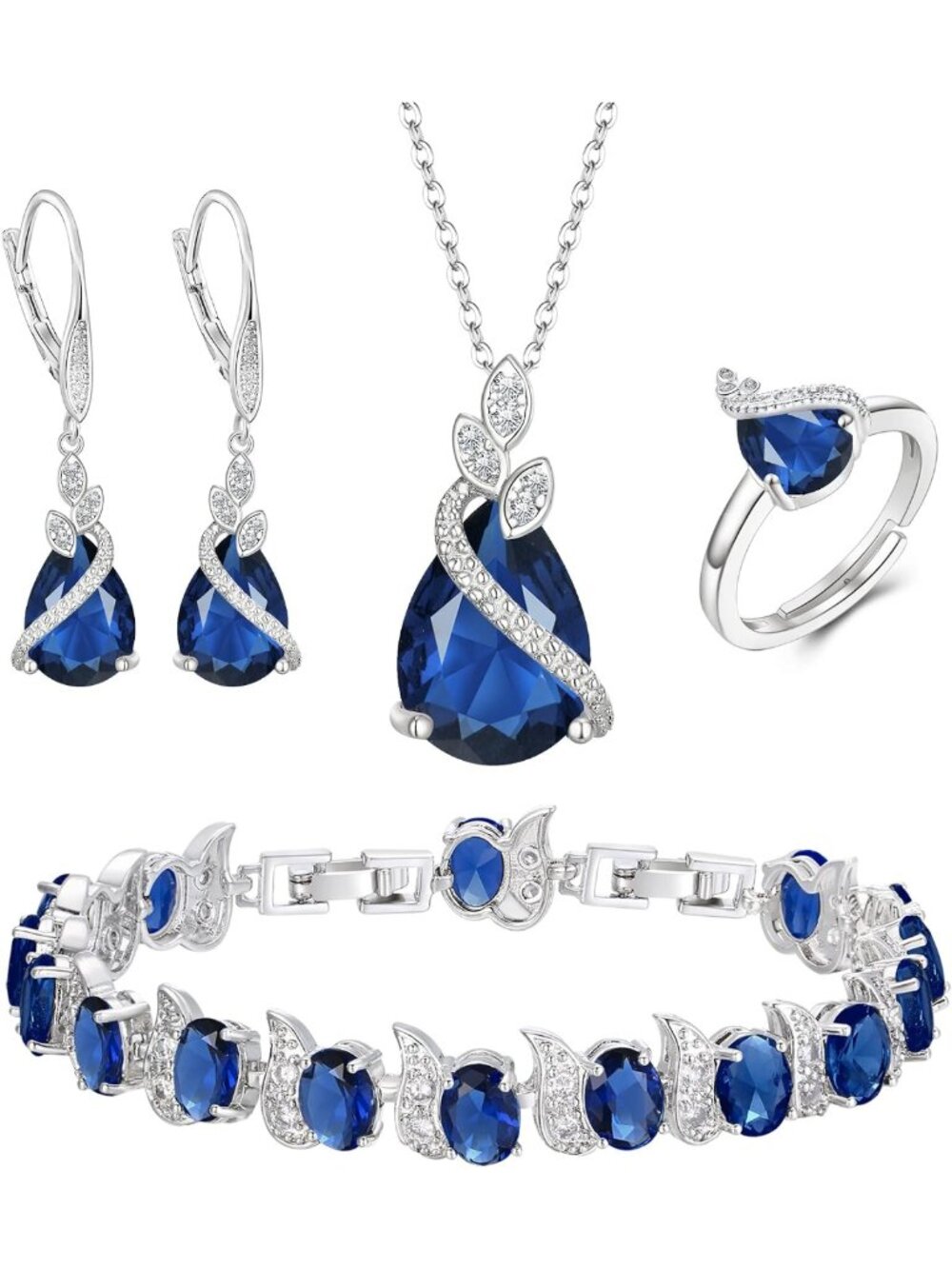 Elegant Wedding & Prom Jewelry Set for Women | Bridal Necklace & Earrings